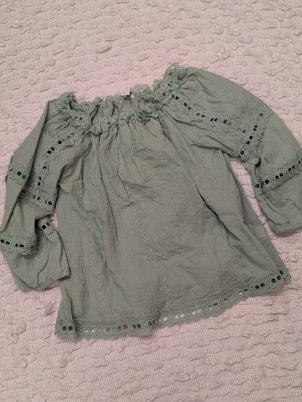 Sundance Jade Green Cotton Embroidery Eyelet Tunic Small